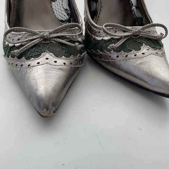 David Dixon Silver Lace Heels - Picture 7 of 7